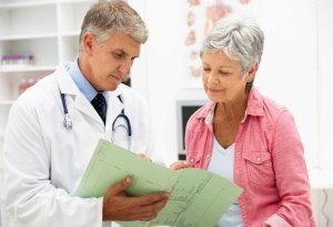 Woman with arthritis at doctor's appointment